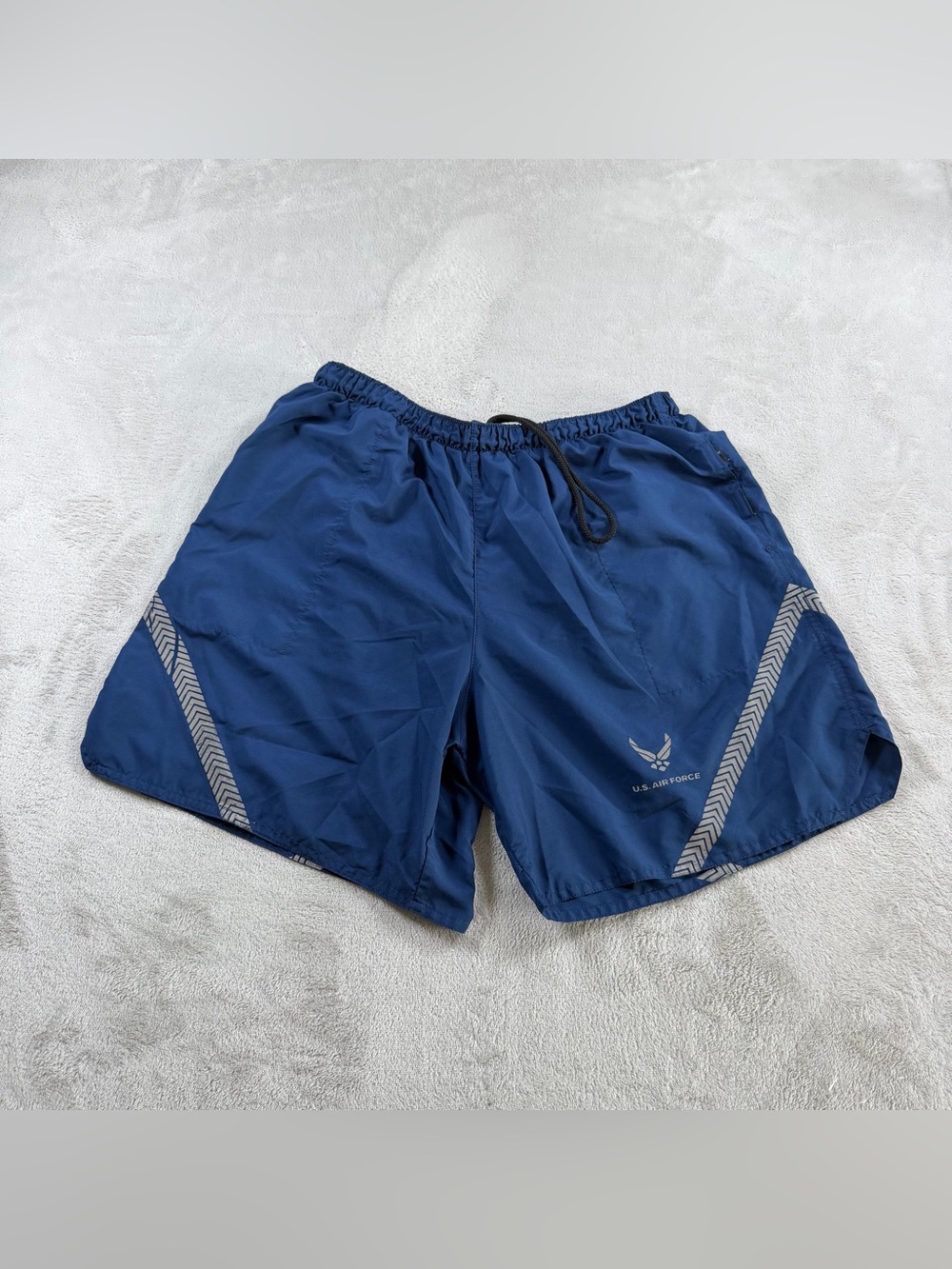 Soffe US Air Force USAF PT Training Shorts Medium Blue Reflective Made in USA